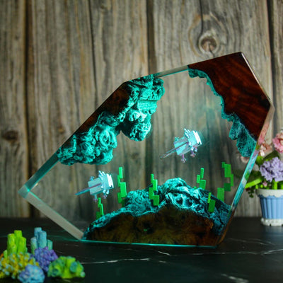 Axolotl Minecraft Resin Lamp