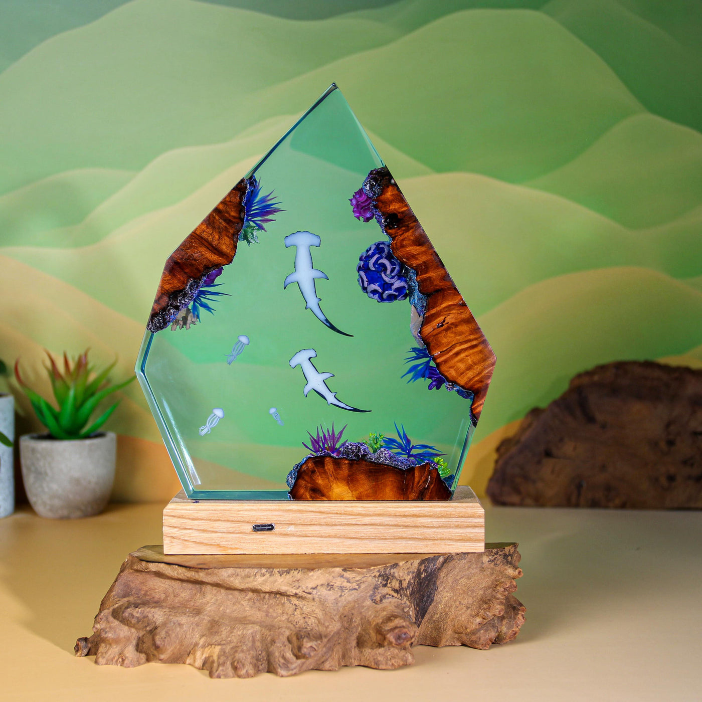 Hammerhead Shark Resin Lamp Ocean Resin Lamp