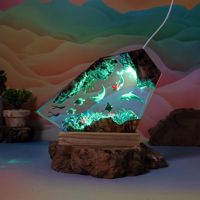 Dolphin Mermaid Resin Lamp