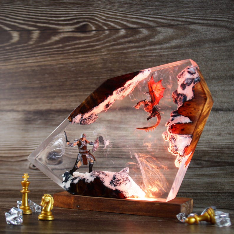 Dragon Born Resin Lamp