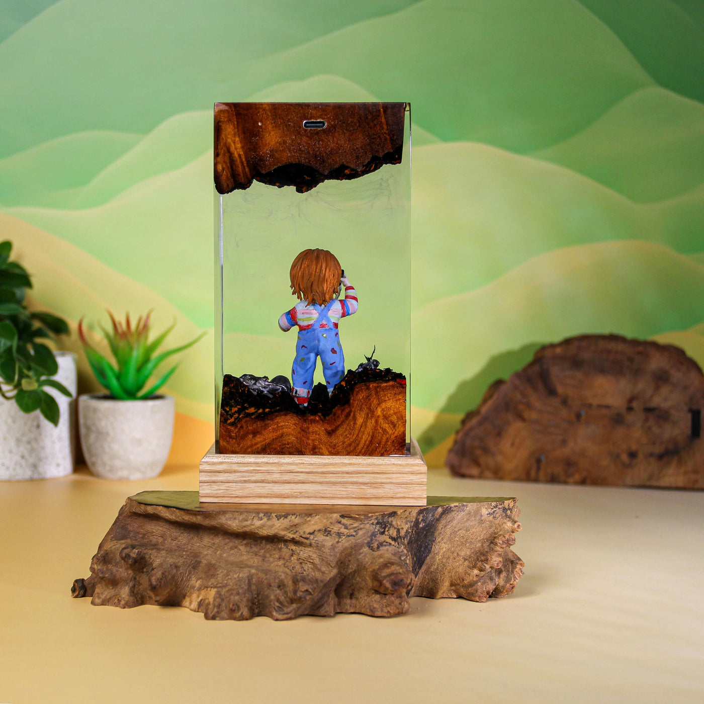 Creepy Doll Resin Lamp