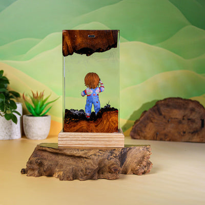 Creepy Doll Resin Lamp