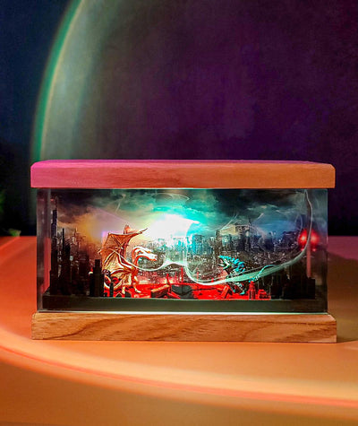 Three-Headed Dragon vs Godzilla Resin Lamp