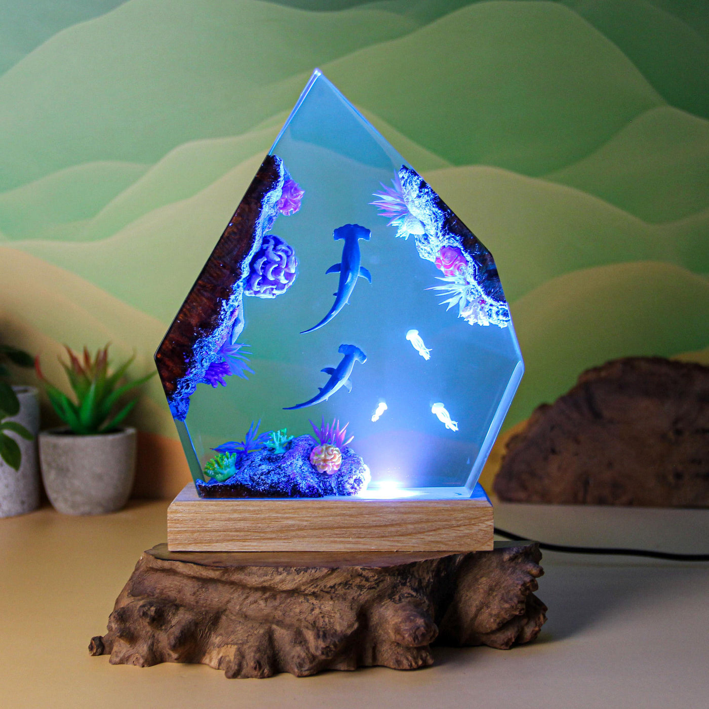 Hammerhead Shark Resin Lamp Ocean Resin Lamp