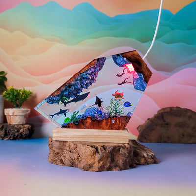 Shark Ocean Resin Lamp