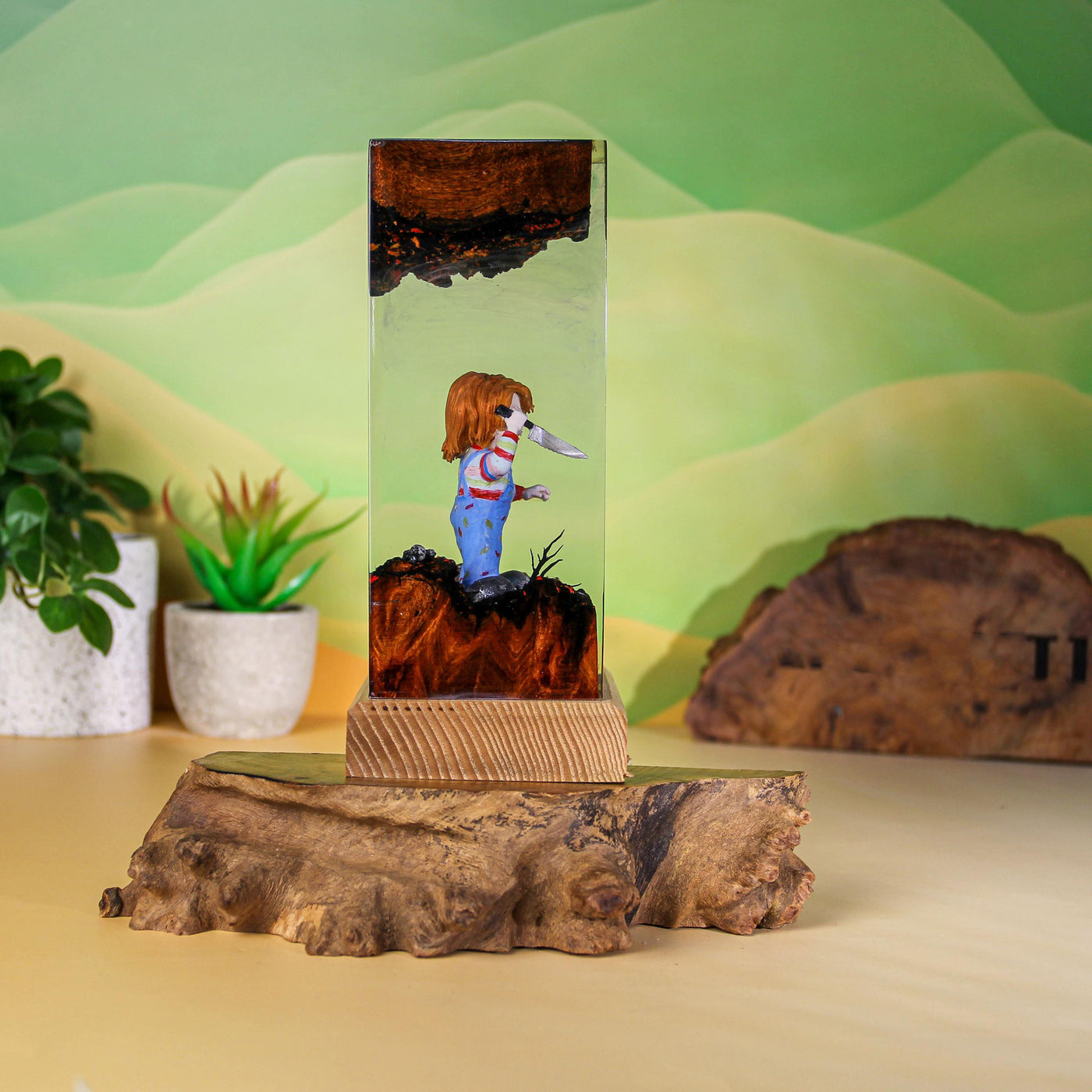 Creepy Doll Resin Lamp