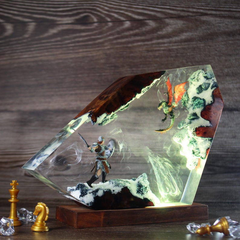 Dragon Born Resin Lamp