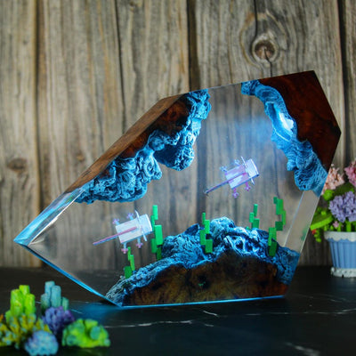 Axolotl Minecraft Resin Lamp