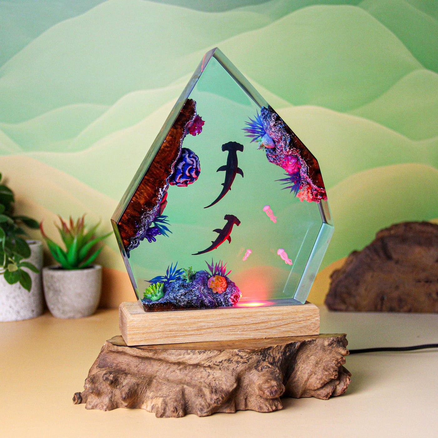 Hammerhead Shark Resin Lamp Ocean Resin Lamp