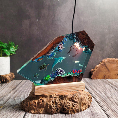 Ocean Dolphin Epoxy Lamp