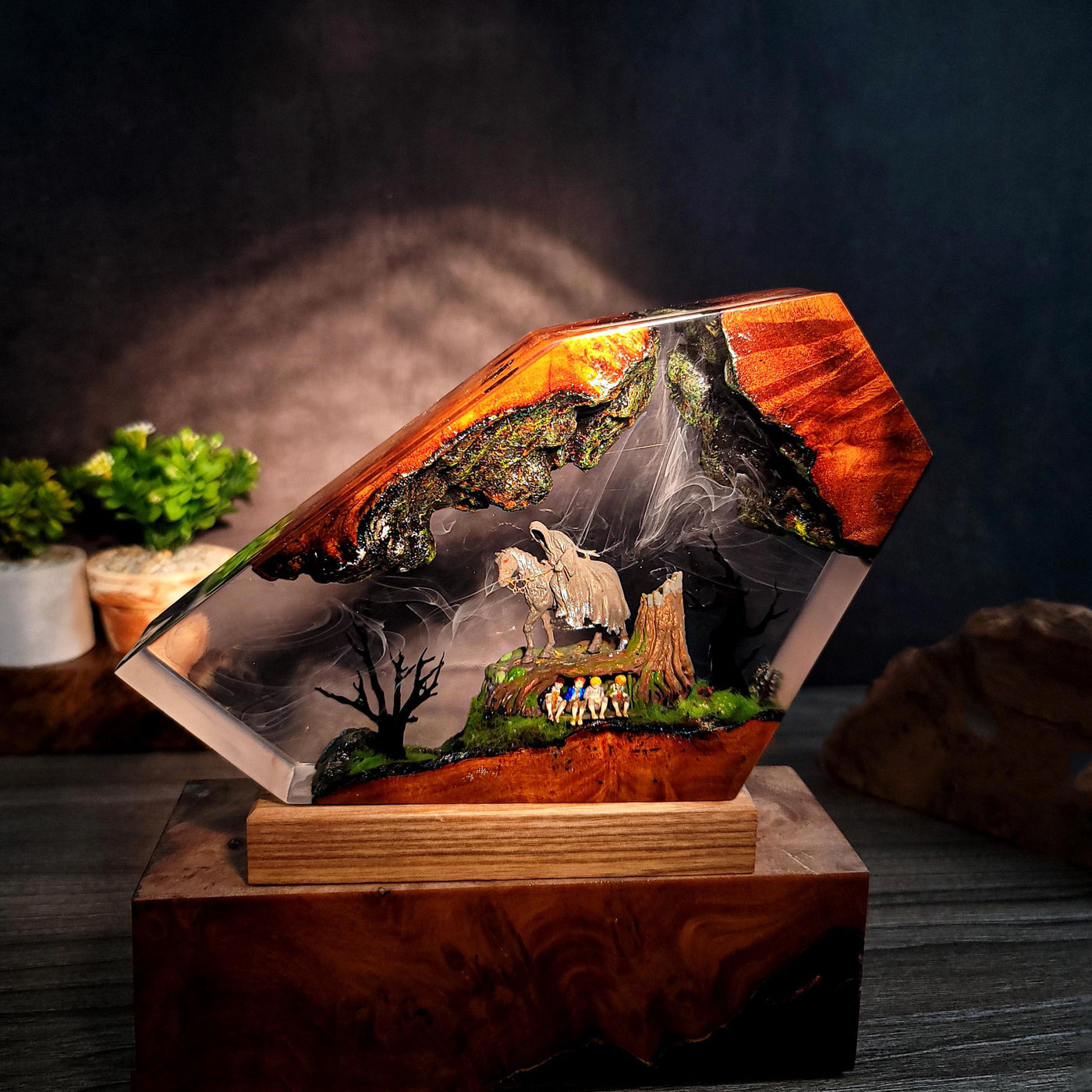 Dark Rider Resin Lamp