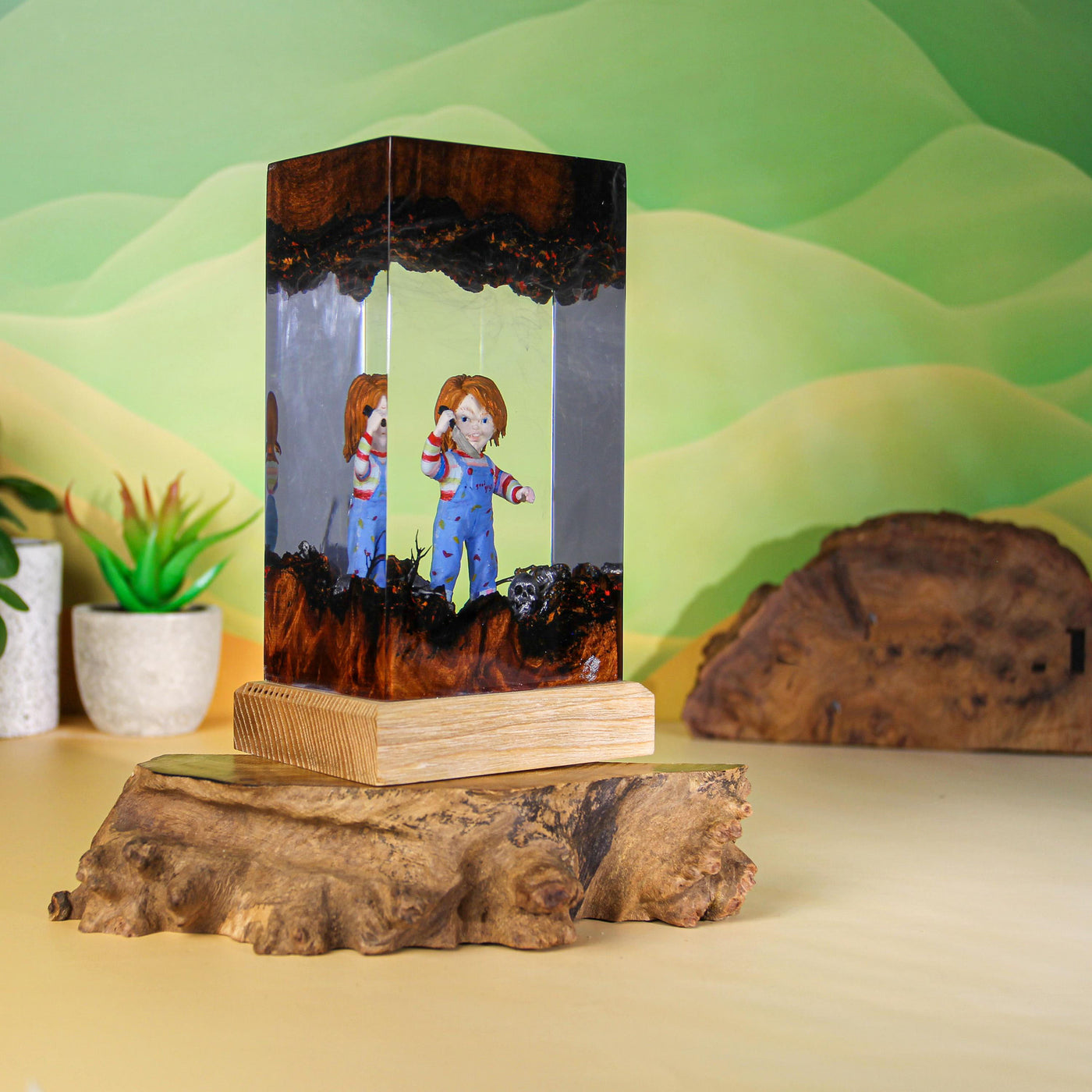 Creepy Doll Resin Lamp