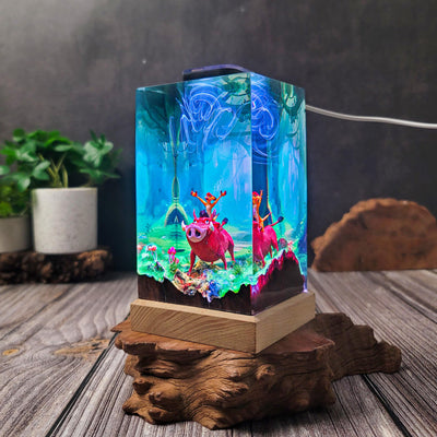 Jungle Animal Duo Resin Lamp