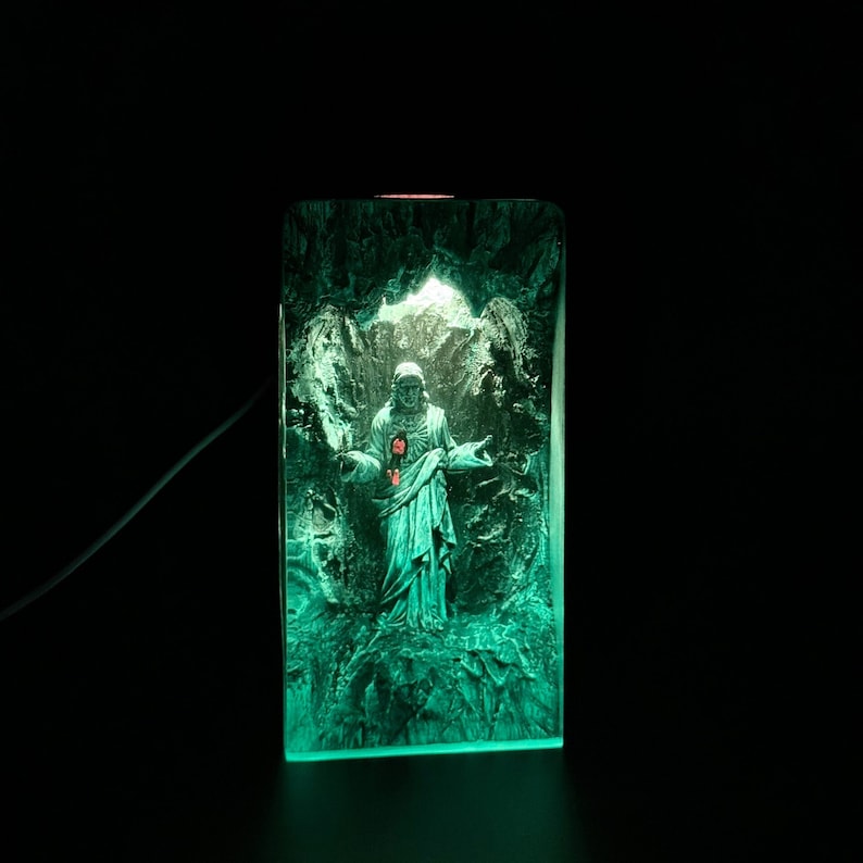 Deep Ocean and Master Yoda Resin Lamp