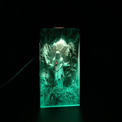 Deep Ocean and Master Yoda Resin Lamp