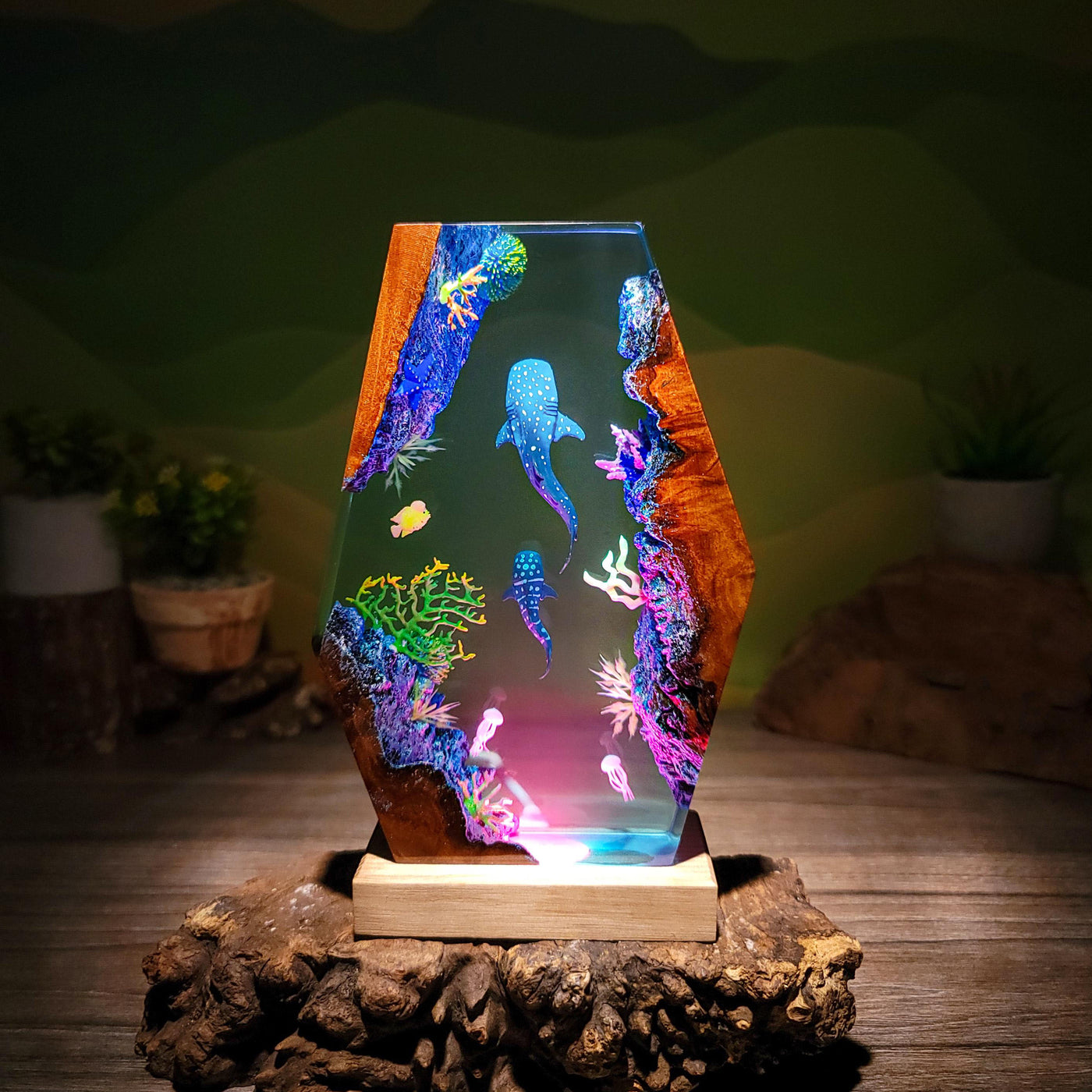 Whale Shark Resin Ocean Lamp