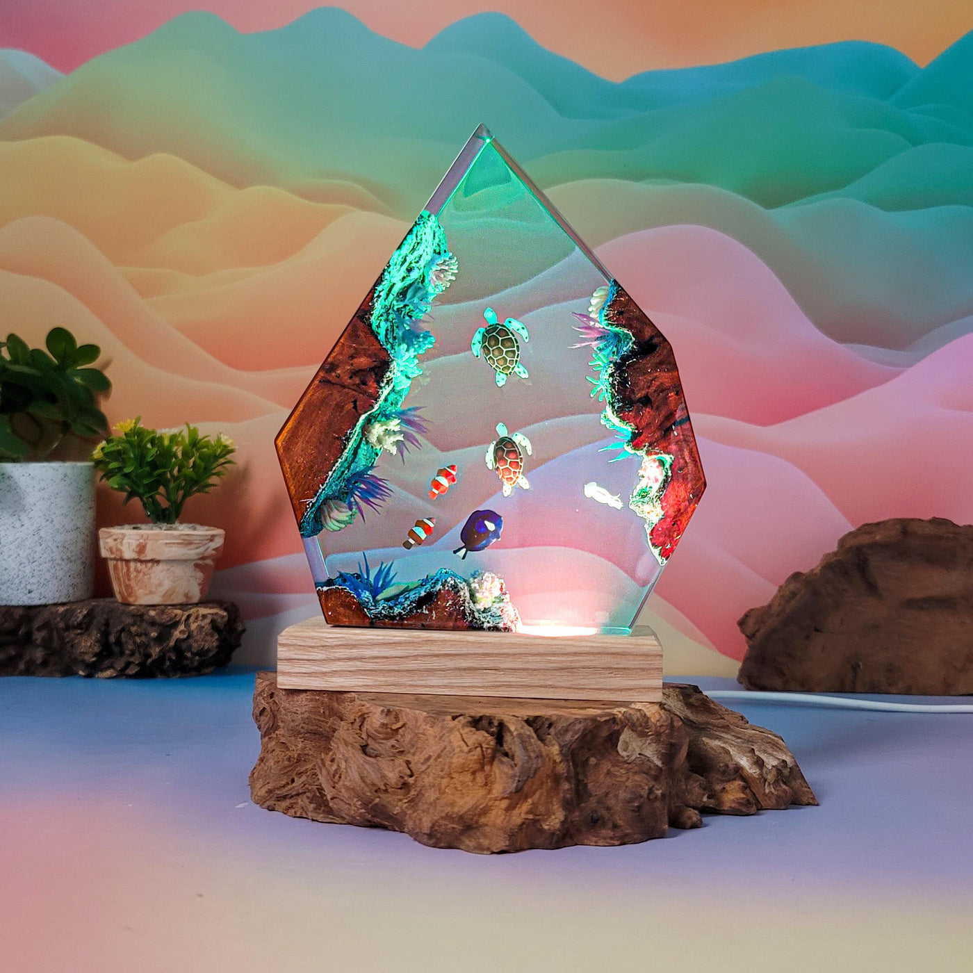 Turtle Ocean Resin Lamp