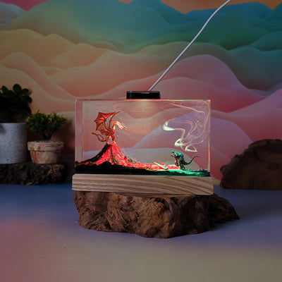 King Ghidorah vs Godzilla V2 Resin Lamp