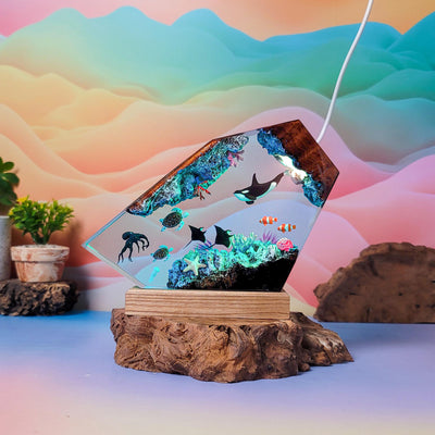 Orca Whale Ocean Resin Lamp