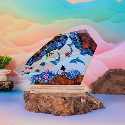 Dolphin Mermaid Resin Lamp