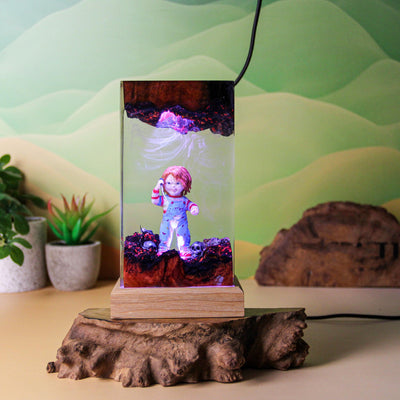 Creepy Doll Resin Lamp