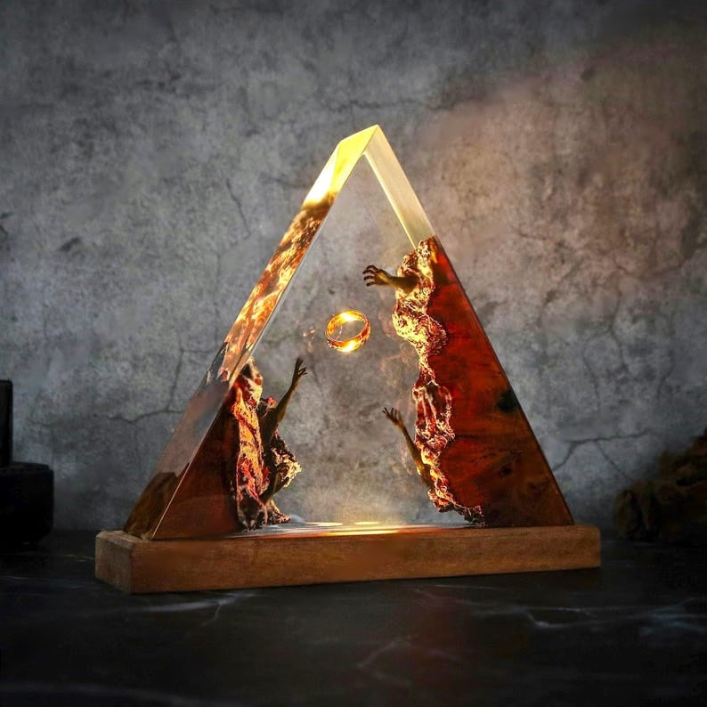 LOTR Dark Ring Epoxy Lamp