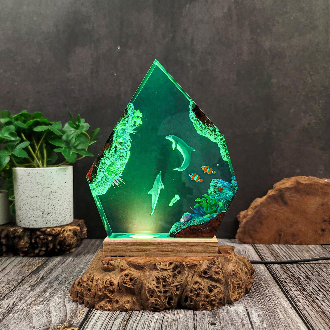 Handmade Ocean Epoxy Lamp 2