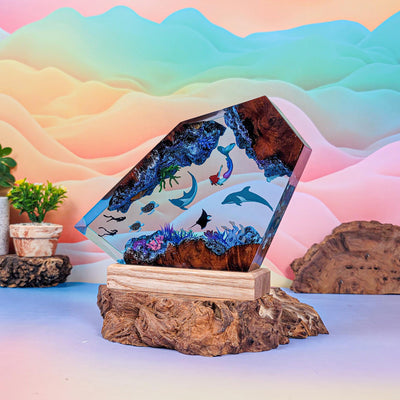 Dolphin Mermaid Resin Lamp