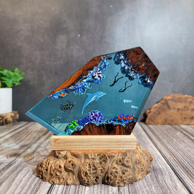 Ocean Dolphin Epoxy Lamp