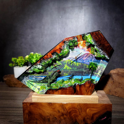 Prehistoric Dinosaur Resin Lamp
