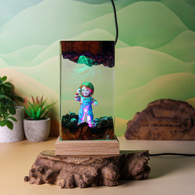 Creepy Doll Resin Lamp