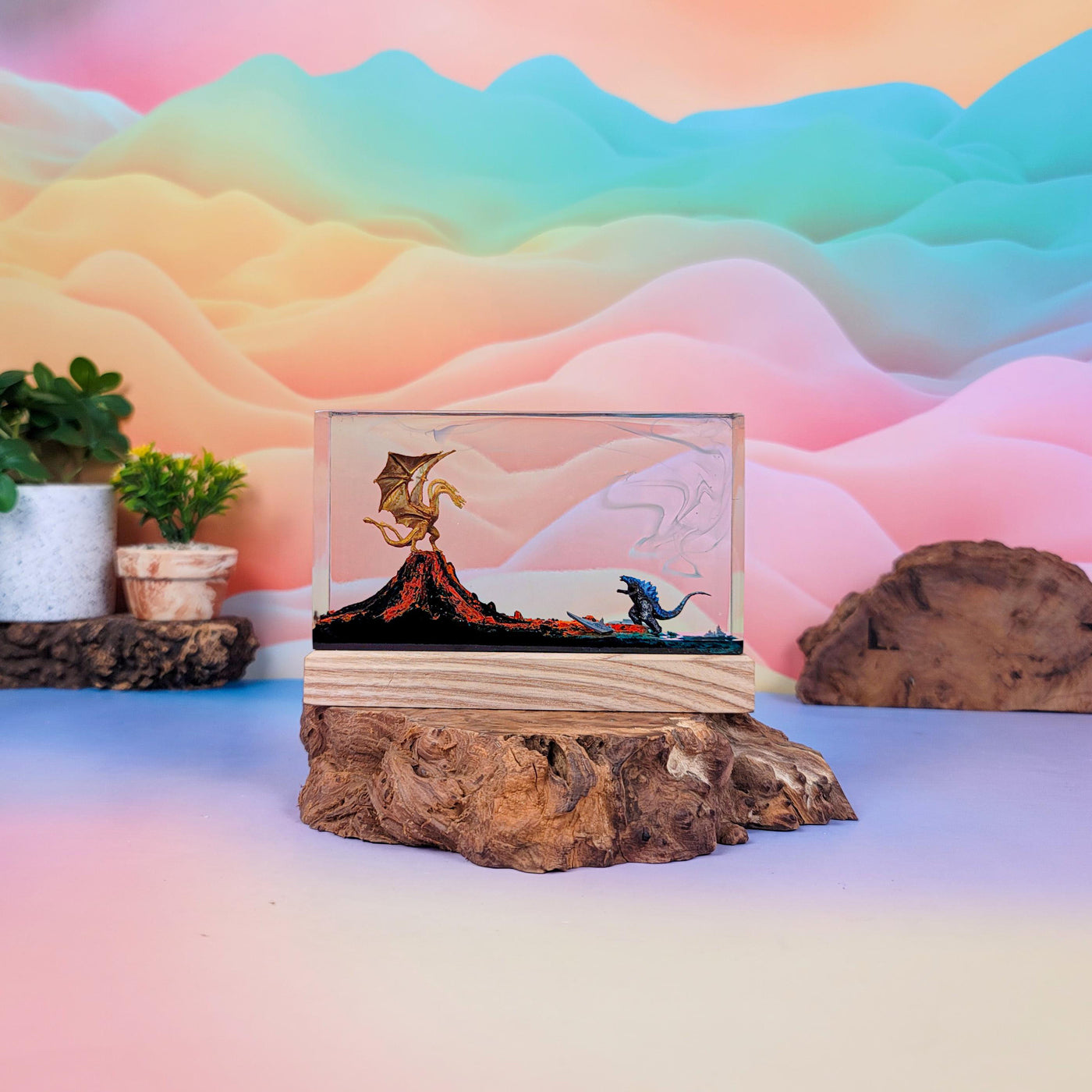 King Ghidorah vs Godzilla V2 Resin Lamp