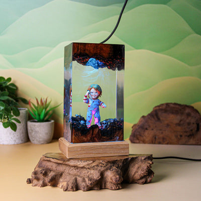 Creepy Doll Resin Lamp