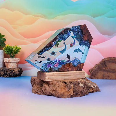 Dolphin Mermaid Resin Lamp