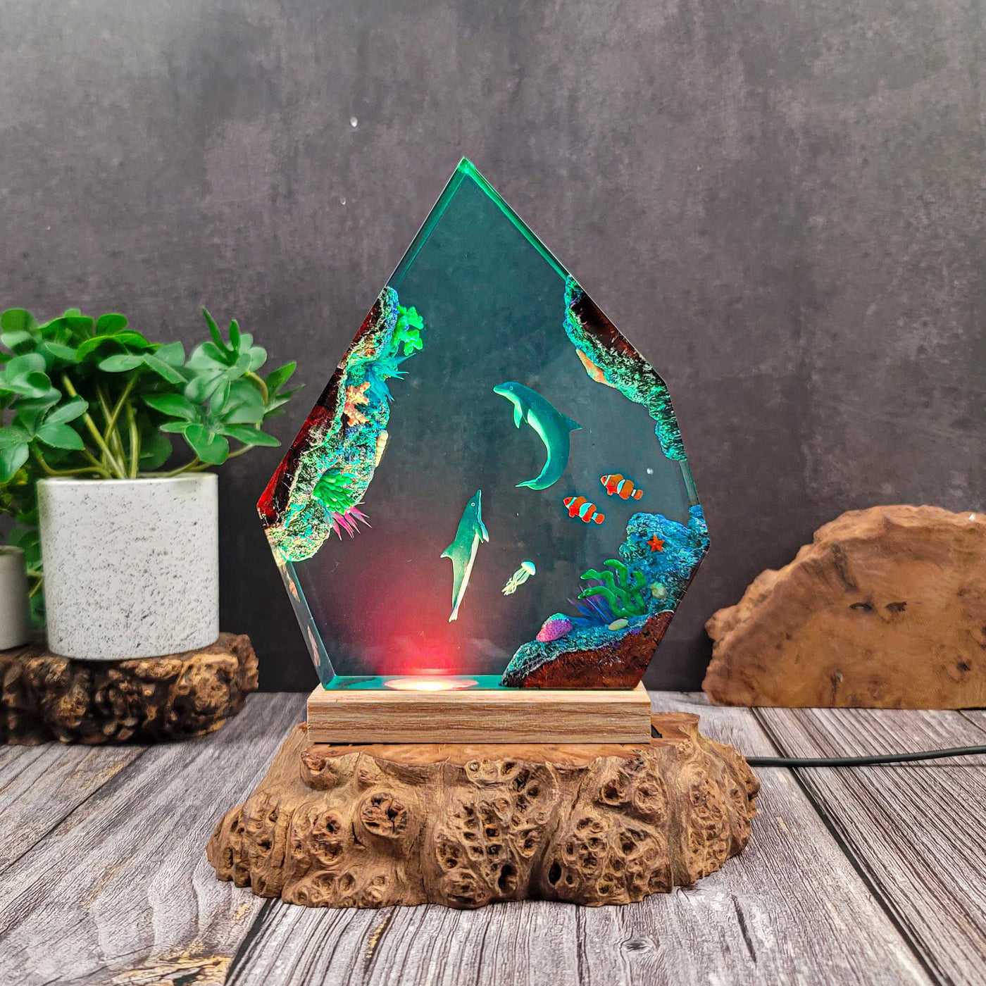 Handmade Ocean Epoxy Lamp 2