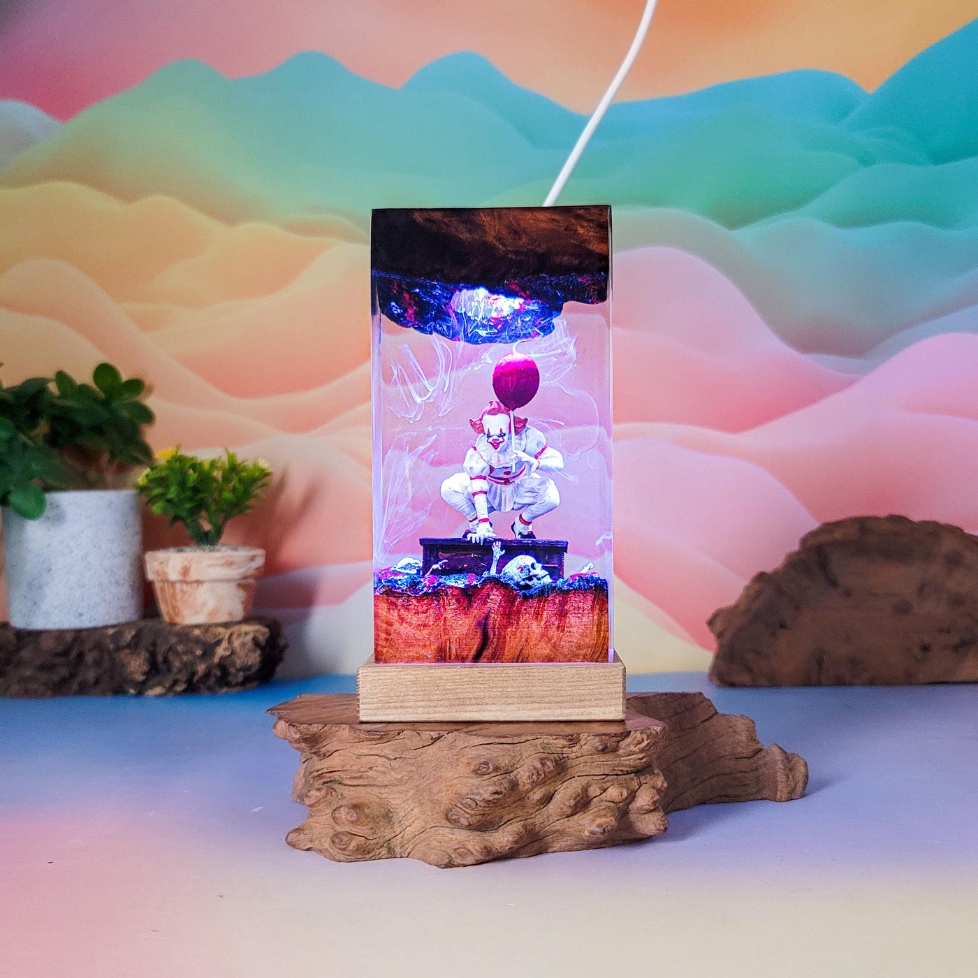 Horror Clown Resin Lamp