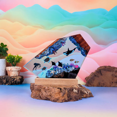 Orca Whale Ocean Resin Lamp