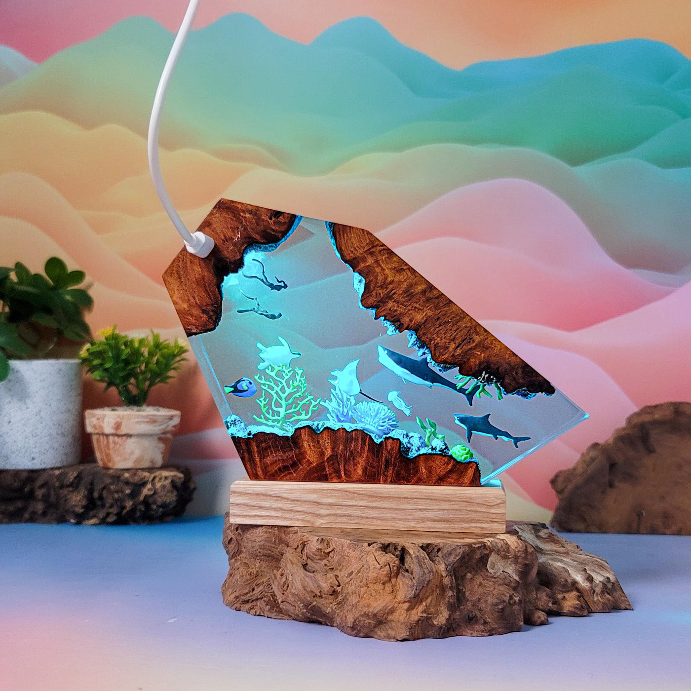 Shark Ocean Resin Lamp