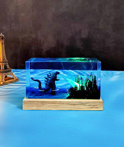 Godzilla Giant Sea Monster Resin Lamp