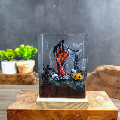 Devil Hand Halloween Resin Lamp