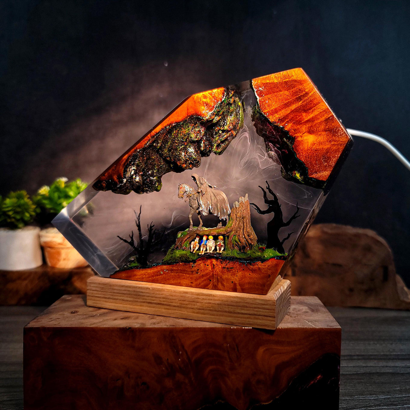 Dark Rider Resin Lamp