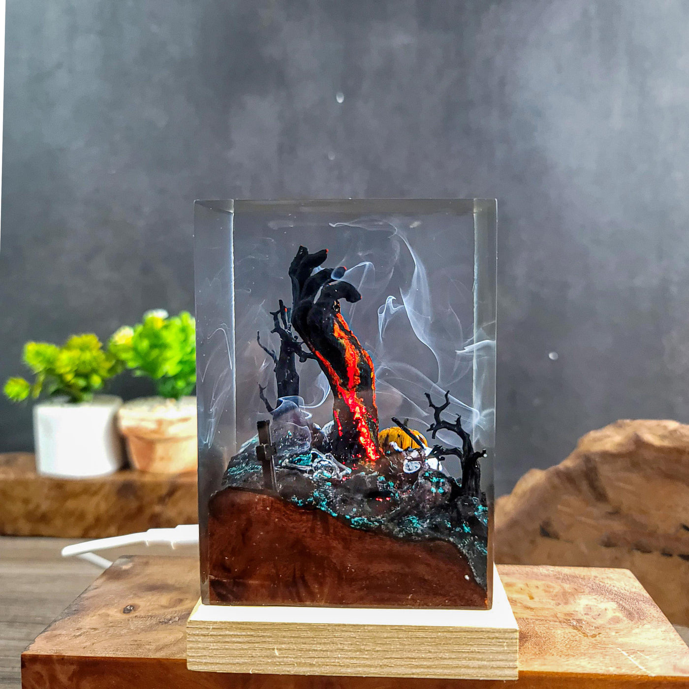 Devil Hand Halloween Resin Lamp