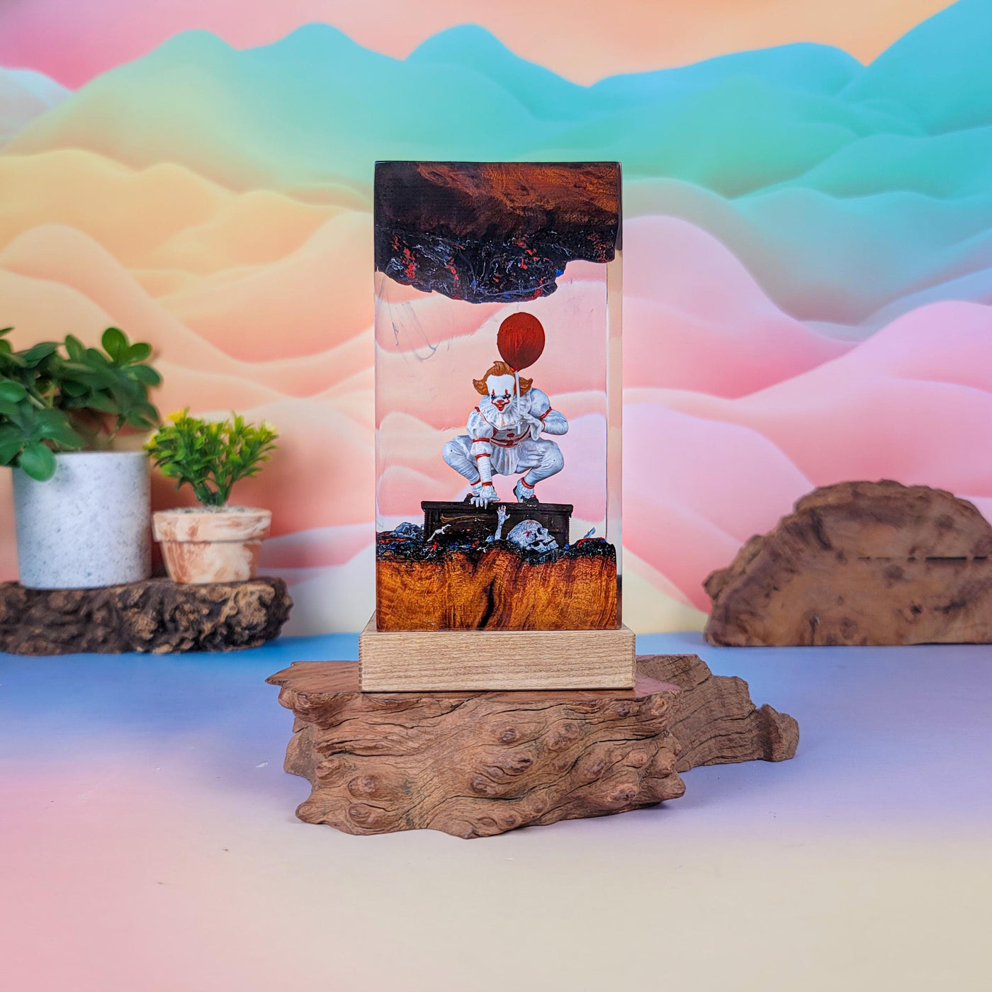 Horror Clown Resin Lamp