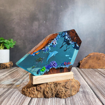 Ocean Dolphin Epoxy Lamp