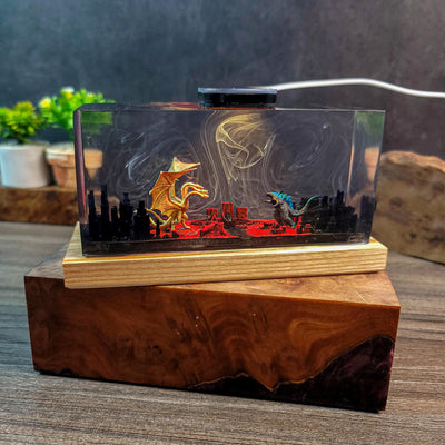 Godzilla vs. King Ghidorah Resin Lamp