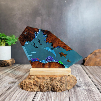 Ocean Dolphin Epoxy Lamp