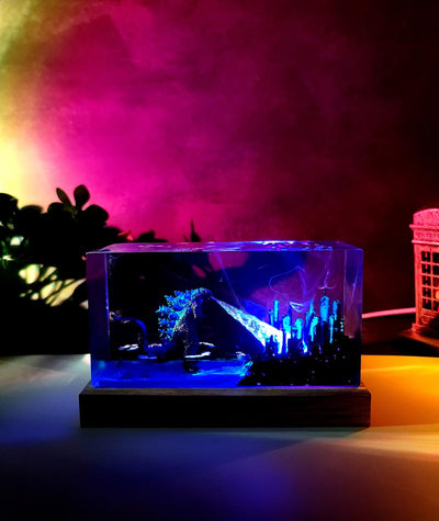 Godzilla Giant Sea Monster Resin Lamp