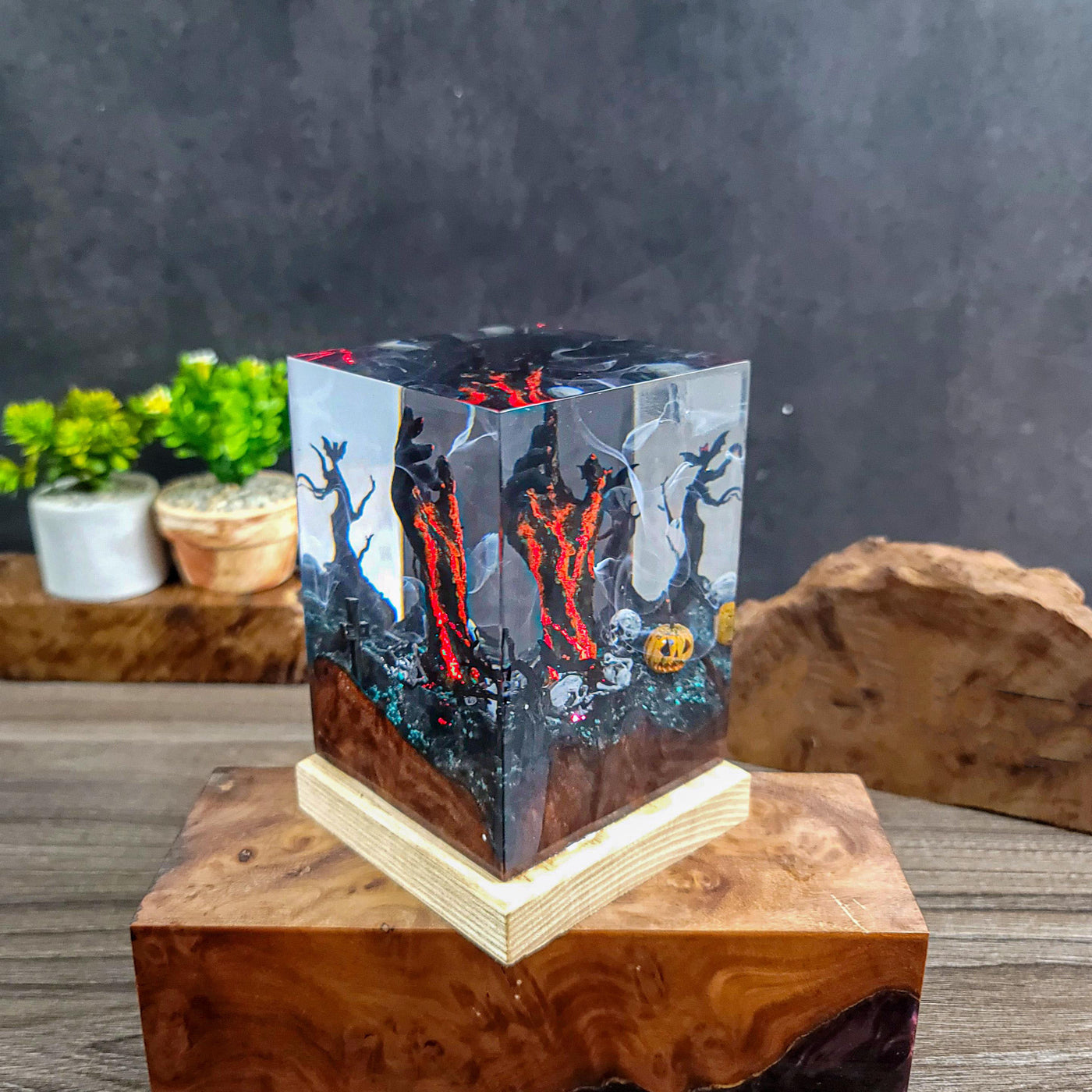 Devil Hand Halloween Resin Lamp