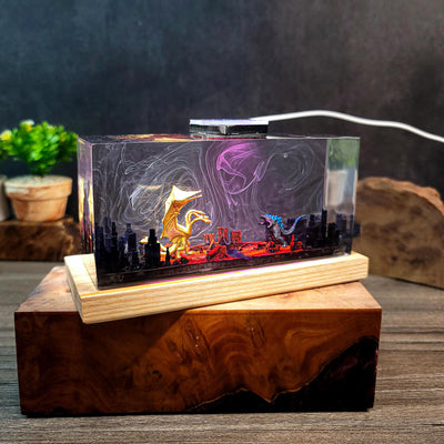 Godzilla vs. King Ghidorah Resin Lamp