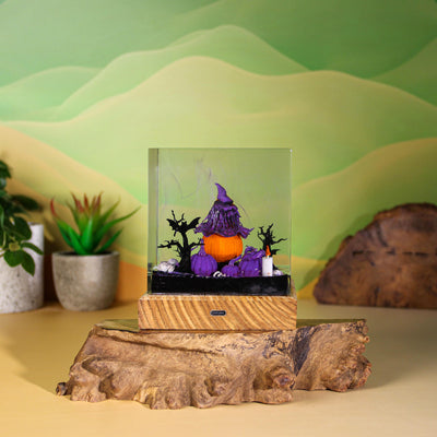 Halloween Pumpkin Witch Resin Lamp